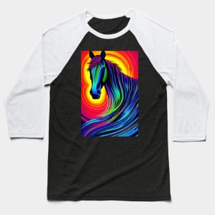 Psychedelic Pop art - HORSE Baseball T-Shirt